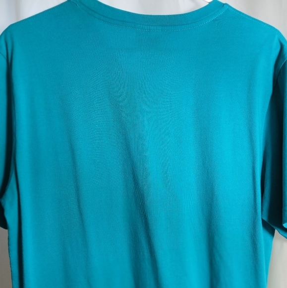 #449 Men's Dino Robert Turquoise V-Neck T-Shirt Size Large - Picture 10 of 12